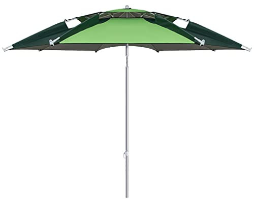 Ombrellone da Giardino 2m, Ombrellone da Mare Grande Antivento, Ombrellone Pieghevole, con Robuste Nervature, Protezione UV, per Terrazza, Piscina (Color : Green)
