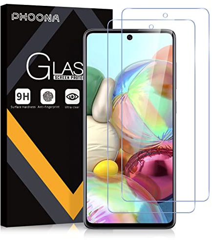 Phoona Vetro Temperato per Samsung Galaxy A71 4G/5G, 2 Pezzi Pellicola Protettiva per Samsung A71, Durezza 9H, Anti Graffio, Anti-Impronte, Senza Bolle(6,7 pollici)