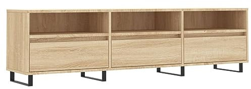 vidaXL TV Schrank, Fernsehschrank mit Eisenbeinen, Fernsehtisch für Wohnzimmer, Lowboard Sideboard TV Ständer TV Gerät, Sonoma Eiche Holzwerkstoff