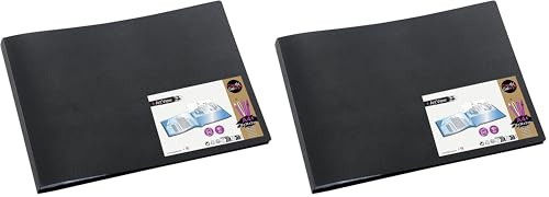 Viquel - Livre de présentation horizontal - Protège document A4 - Porte vues A4 format paysage 60 Vues - 30 pochettes - Noir, 548005-04 (Lot de 2)