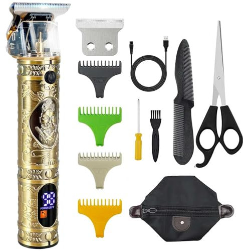 Professional Beard and Hair Trimmer With LCD Screen & Sharp Blades - Cordless, Rechargeable, 1500mAh, 3 Hours Working Time - Gifts for Men