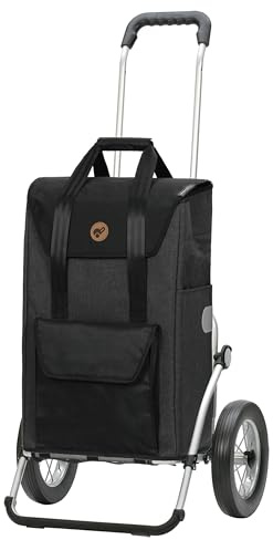 Andersen shoppingvagn – Royal Shopper Senta 2.0 svart 49 L kundvagn, snygg, vattenavvisande, aluminium, vikbar, smidig