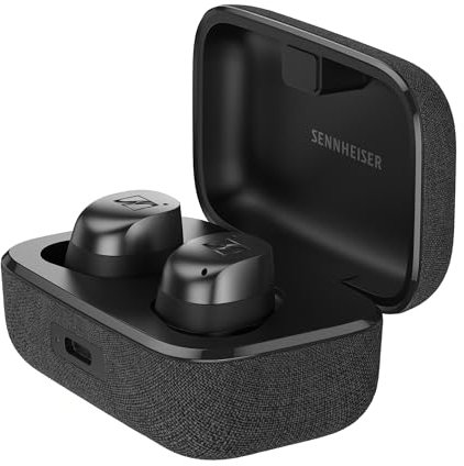 Sennheiser Momentum True Wireless 4 Smart Earbuds mit Bluetooth 5.4, kristallklarer Klang, Komfortables Design, 30 Stunden Akkulaufzeit, adaptives ANC, LE Audio und Auracast - Black Graphite
