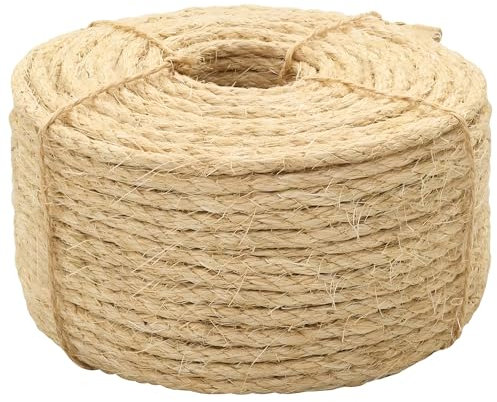 Premium Sisalseil für Kratzbaum 10mm 50m | Sisalschnur natürlich, haltbar, universell verwendbar | Sisal Seil für drinnen & draußen