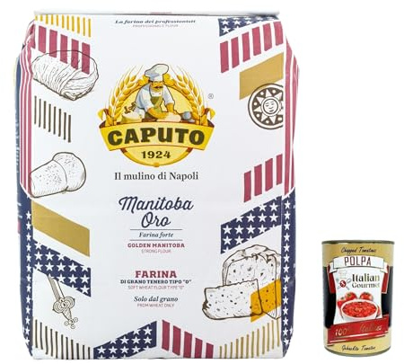 3x Farina Molino Caputo Manitoba oro Pizza Napoli Pizzamehl Pizza Mehl 5kg + Italian Gourmet polpa 400g