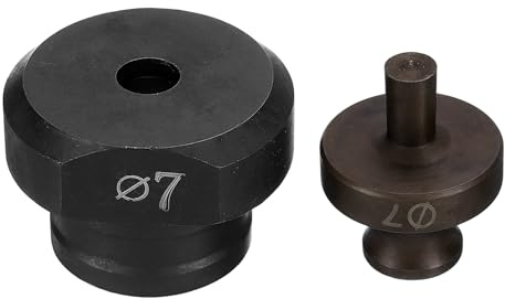 QUARKZMAN Hydraulische Lochstanzeinsätze 7mm Präzises Rundloch Elektrisches Hydraulik-Lochstanzen-Set für MHP-20 JP-20 Elektrische Hydraulik-Lochstanzen-Maschine, Burgund & Schwarz