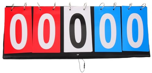 INOOMP Portable Flip Scoreboard Tabletop Scorekeeper for Basketball Football Tennis and Badminton Games Clear Number Display Easy Page Flipping 5 Digit Sports Scoreboard for Coaches and Referees