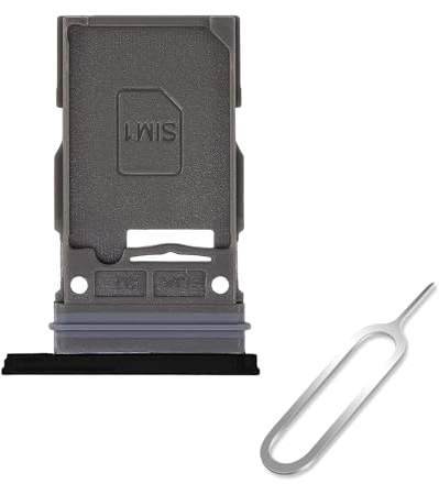 Cemobile SIM-Kartenfach Slot Halter Ersatz für Samsung Galaxy S24 Ultra (Einzel-SIM-Version) mit wasserdichtem Gummidichtungsring + SIM-Kartenfach offener Auswurfstift (schwarz)