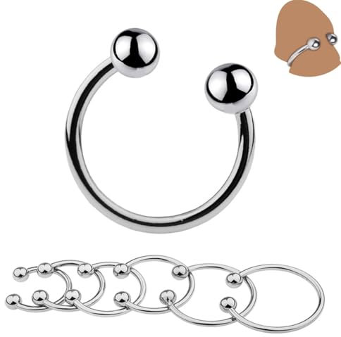 Stainless Steel Ring Cock Ring Metal Foreskin Retention Rings Cock Penis for Men Erection Longer Sex Toy for Men Delay Ejaculation Potency Increase 6 PCS