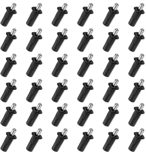 QUARKZMAN 6.8mm Armadio Porta Riparazione Perni 36pz Plastica Ammortizzatore Sostituzione Perni Molla Ferro Asse Caricato Perni Mobili Porta Pannello Connettore per Persiana Armadio Nero