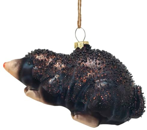 The Bridge Collection 5 Sparkly Garden Mole Ornament - Glittery Forest Animal Christmas Ornament - Unique Wildlife Gift Idea for Animal Lovers