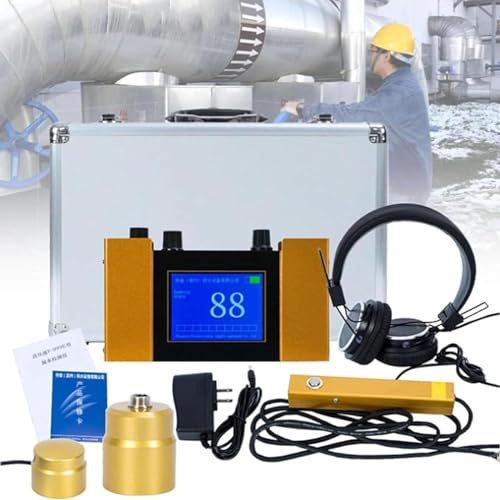XCSCUK Detector de Fugas de Agua subterránea, Detector de Fugas de Agua en tuberías con 4 Engranajes Ajustables, Sensor de detección de Fugas