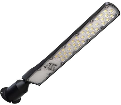 Planetitaly Faro armatura stradale SLIM IP65 lampione LED 100W alta efficienza basculante inclinabile 90 gradi luce esterni illuminazione viali sentieri giardino 8400 lumen 230V