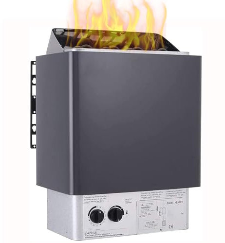 Stufa Elettrica per Sauna 3-9kw, Stufa per Sauna in Acciaio Inossidabile Forno Sauna A Vapore Secco con Timer 3 Ore, Controllo Interno, Temperatura Regolabile, Max 141-459 Piedi Cubi, Stufa 3W