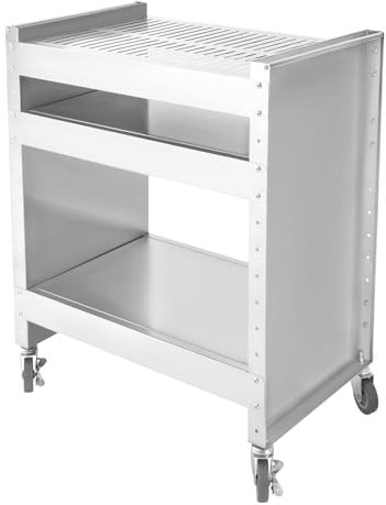 Carro de barbacoa de acero inoxidable duradero, carrito de barbacoa portátil para jardín, camping y picnic