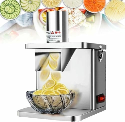 BTOIASYHF Coupe-Pommes De Terre Électrique, Trancheuse Automatique Oignons, Hachoir Électrique À Fruits avec Moules À Dés De 6/8/10/12/15 Mm, Robot Culinaire 250 W pour Carottes, Pommes De