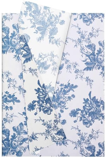 Hjvvr Lot de 20 feuilles de papier de soie bleu pour emballage cadeau, 50,8 x 35,6 cm