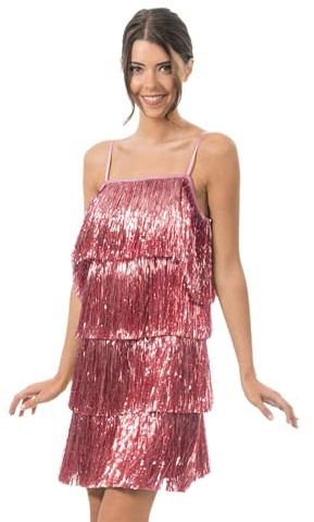 Chaks - Abito con frange anni '20, costume Charleston da donna