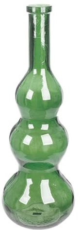 GILDE Vase Balleros aus Glas - bauchige Form - grün - Höhe 75cm x Ø 27cm - Dekovase