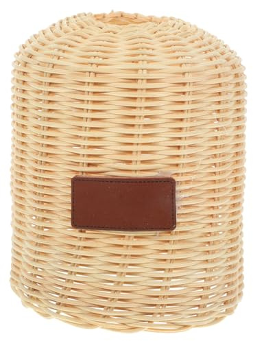 VICASKY Rattan Abdeckung Für Gas Tank Outdoor Camping Gasflaschen Schutz Hülle Stoßsicher Gaskanisterabdeckung (Khaki, Groß)
