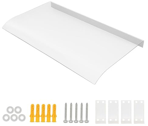 Auvent Transparent en Polycarbonate pour Porte et Fenêtre, Marquise Protège de La Pluie, du Soleil et du Vent, Parfait pour Balcon, Terrasse ou Entrée, Disponible en Tailles sur Mesure