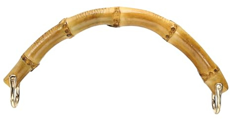 sourcing map Manico per borsa in bambù, 20,6 cm, a forma di U, con anello a D, cinturino decorativo di ricambio per borsa da spiaggia all'uncinetto, marrone