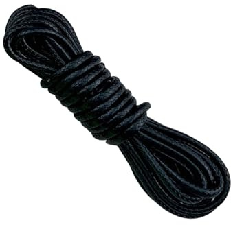 2mm Black Waxed Cord, 10M Polyester Waxed String for Jewellery Making, DIY Beading Crafting and Handmade Jewelry Projects