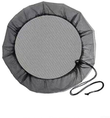 Yuanpgky Cubierta de malla para cubo de lluvia con cordón para almacenamiento de agua al aire libre, ajuste ajustable de 60-100 cm, tapa de malla fina de polietileno transparente para barriles de