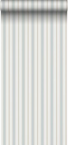 Sanders & Sanders papier peint à rayures bleu clair et beige 53 cm x 10.05 m