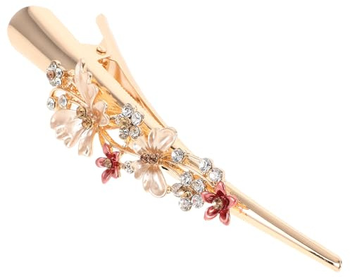 HAPINARY Large Metal Flower Hair Clips for Women Decorative Vintage Duckbill Barrettes Bridal Hair Accessories Wedding and Daily Styling