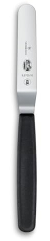 Victorinox Spachtel, gekröpft, Edelstahl 8 cm, ergonomisch, Schwarz | Winkelpalette für feine Backarbeiten und Glasuren, rostfreier Stahl, spülmaschinengeeignet, Hergestellt in der Schweiz
