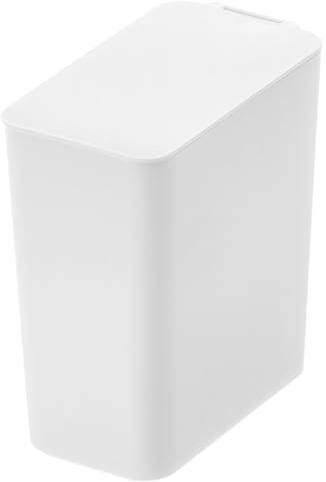 OSALADI Mini Poubelle de Table Blanche avec Couvercle, Poubelle de Bureau Compacte en Plastique Pp, Corbeille à Papier Cuisine et Salle de Bain, Organisateur de Déchets Pratique