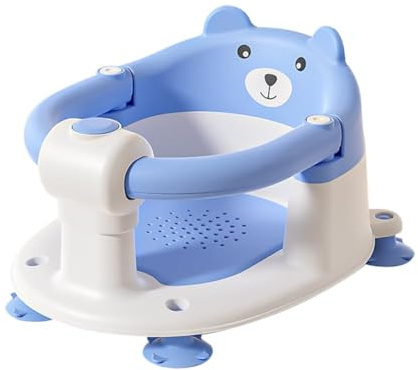 Baby Badewannensitz mit Bären-Design, rutschfest durch 4 Saugnäpfe, gepolsterter Sitz, BPA-frei & schimmelresistentes PP-Material, kompakt & leicht (500g), für Babys ab 6 Monaten