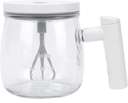 Huairdum Electric Mixing Mug, 400ml Self Stirring Coffee Cup, Glass Coffee Blender with Efficient Magnet Stirring System & Lid, Ideal for, Milk, Protein Powder, Home & Office Travel