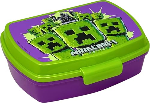 Clondo Barns måltidsbox för Minecraft-fans - Lunchbox och snackskålar (17x14 cm) - BPA-fri sandwichlåda med enkelt lås - Perfekt för skola och dagis (3-8 år)