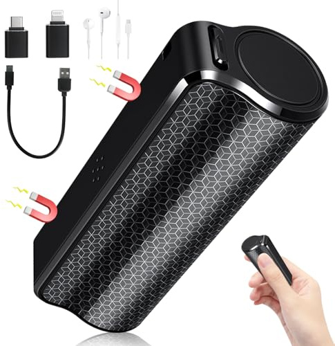 Enregistreur Vocal Espion Discret - 128GB Dictaphone Enregistreur Vocal 1537 Kbps à Enregistrement One-Touch, Enregistreur Vocal Espion Discret pour Réunions, Cours, Interviews