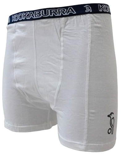 Kookaburra Boxer-Shorts mit Tiefschutz, elastisch, Farbe: Weiß/Blau XL - Bianco/Blu