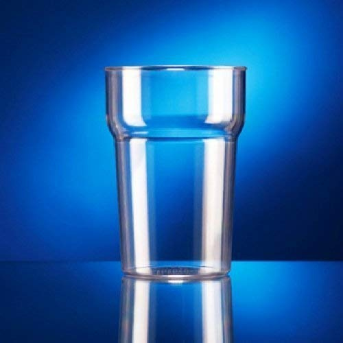 We Can Source It Ltd – Rigid Polycarbonate Nonic Pint Glasses 20oz/568ml with Durable Reusable Design – Perfect for Bars, Events, and Outdoor Use – Dishwasher Safe & Shatter Resistant - Pack of 10