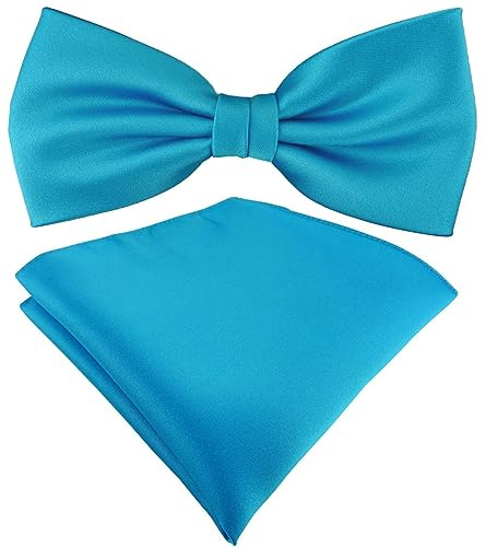 TigerTie Satin Fliege Einstecktuch in Uni einfarbig + Aufbewahrungsbox