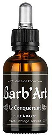Barb'Art - Trockenes Bartöl – Bartpflege – Bio-Öle von Argan, Aprikosenkern und Olivenöl – Le Eroberant – 30 ml