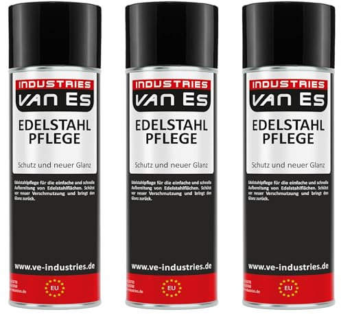 3x Edelstahlreiniger 400 ml Spray Reiniger Edelstahl VA Pflegespray Küche Gastromonie