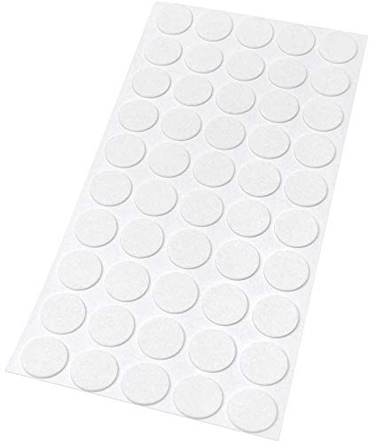 Adsamm® / 50 x Selbstklebende Filzgleiter/Weiß/ø 20 mm/Rund / 1.5 mm dünne Selbstklebende Möbelgleiter aus Filz