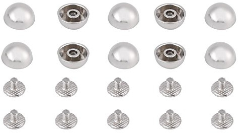 20 Pezzi Borchie per Rivetti a Fungo Testa Rotonda, Rivetti Artigianali per Pelle DIY per Borsa Giacca Cappello di Stoffa Riparazione Argento