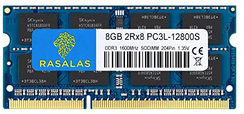 Rasalas 8GB 2RX8 PC3L-12800S DDR3 1600mhz Laptop Arbeitsspeicher PC3L-12800s 2Rx8 PC3-12800S 8GB 1.35V 204-Pin CL11 Dual Rank Ram Laptop Chips