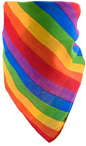 TRIXES Regenbogen-Baumwoll-Bandana, Pride LGBTQIA2+ Halstuch Kopftuch | Mehrfarbiges, leichtes Baumwolltuch für Pride-Paraden, Festivals und den Alltag, vielseitiges Kopftuch, Halstuch-Accessoire