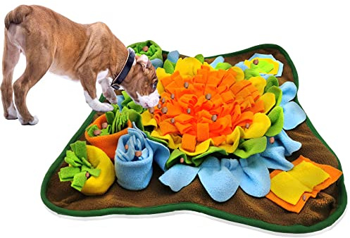 Dogs Snuffle Mat Pet Feeding Mats Puppy Sniffing Pad ,Cat Doggies Interactive Puzzle Toys for Multiple Breeds Encourages Natural Foraging Skills,Training and Stress Release (Orange)