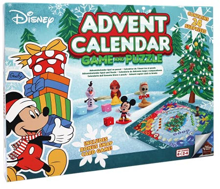 Disney Advent Calendar - Official Christmas Board Game, 16 x Disney 3D Characters Included, Great Gift For Kids, Ages 4+