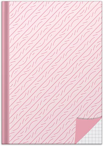 RNKVERLAG 46803 - Notizbuch „Rosé“ in DIN A5 kariert, mit 96 Blatt 70 g/m², 1 Stück