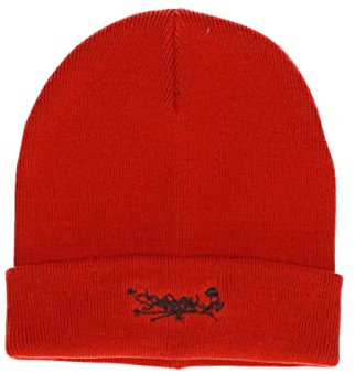 Sterntaler Baby Jungen Strickmütze Organic Cotton Skaterlook - Mit Umschlag und Stickerei - Mittelrot, 49