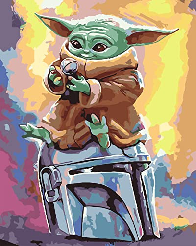 MLMYH Malen nach Zahlen für Erwachsene, Malen nach Zahlen, DIY handgemalte Kits, Acrylpigment-Kunstwerk für Heimdekoration, Leinwand, Malerei, Geschenk für Erwachsene, Anfänger, Kinder, ohne Rahmen, 4